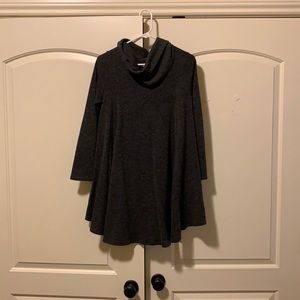 Dark gray sweater dress with cowl neck size medium